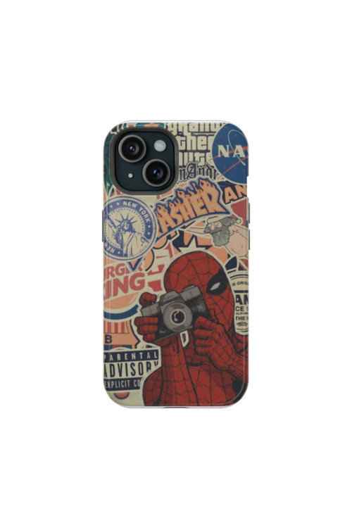 iPhone 12 Mini Uyumlu Silikon Kılıf - Marvel Kolaj