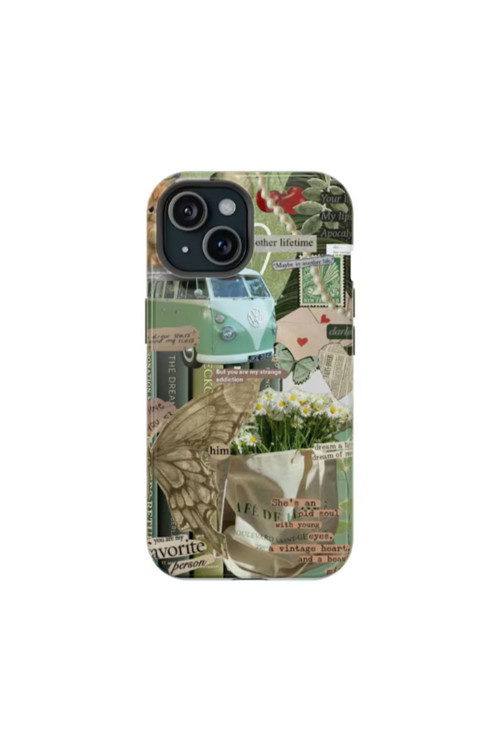 iPhone 14 Uyumlu Silikon Kılıf -Minibus Kolaj