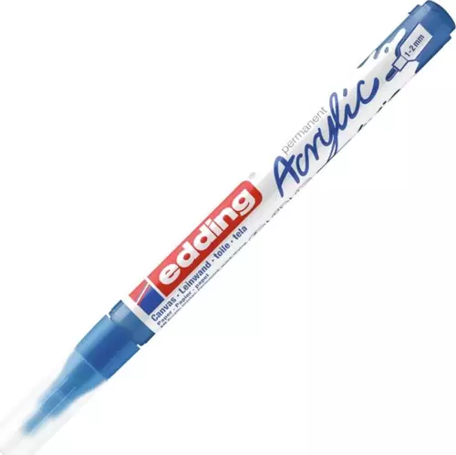 İnce Uçlu Akrilik Markör Kalem 1-2Mm Anzer Mavi ED5300903 (10 Lu Paket)