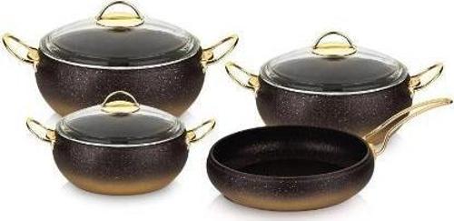 Topchef Granit Küre 7 Parça Tencere Seti Kahve