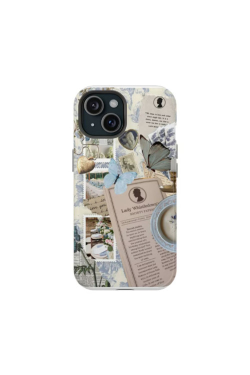 iPhone 6 Uyumlu Silikon Kılıf -Butterfly Kolaj