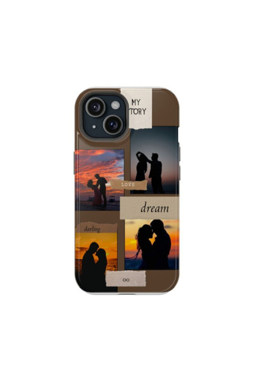 Kişiye Özel iPhone 13 Mini Uyumlu Silikon Kılıf - Kolaj 19