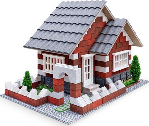 Minyatür Blok Modern Villa 1/24 285 x 190 x 196 Mm