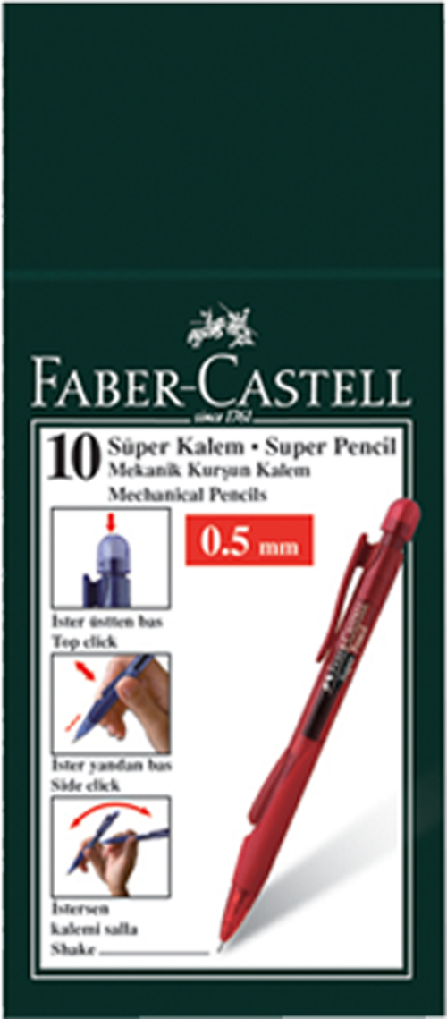 Faber-Castell Versatil Kalem Süper 0,5 Mm Karışık Renk Asorti 5081238410000 Tekli (1 Adet)