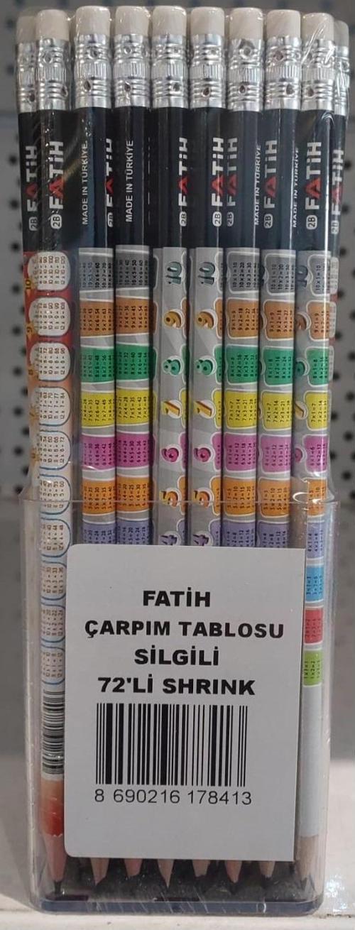 Kurşun Kalem Çarpım Tablosu Silgili 17840 (72 Li Paket)