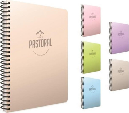 Pastoral Spiralli Pp Kapak Defter 17x24Cm 72 Yaprak Kareli (12 Li Paket) 3252