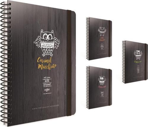 Coffee Book Spiralli Sert Kapak Lastikli Defter 19X26Cm 120 Yaprak Çizgili (2 Li Paket) 4307