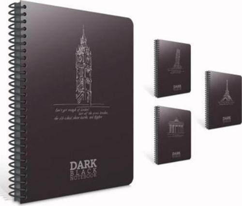 Dark Spiralli Pp Kapak Defter (Siyah Kağıtlı) 12X17Cm 50 Yp. Çizgisiz (3 Lü Paket) 2674