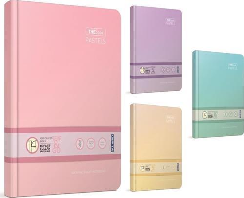 Thebook Pastels İp Dikişli Sert Kapak Not Defteri 17X24Cm 160 Yaprak Kareli (2 Li Paket) 3049