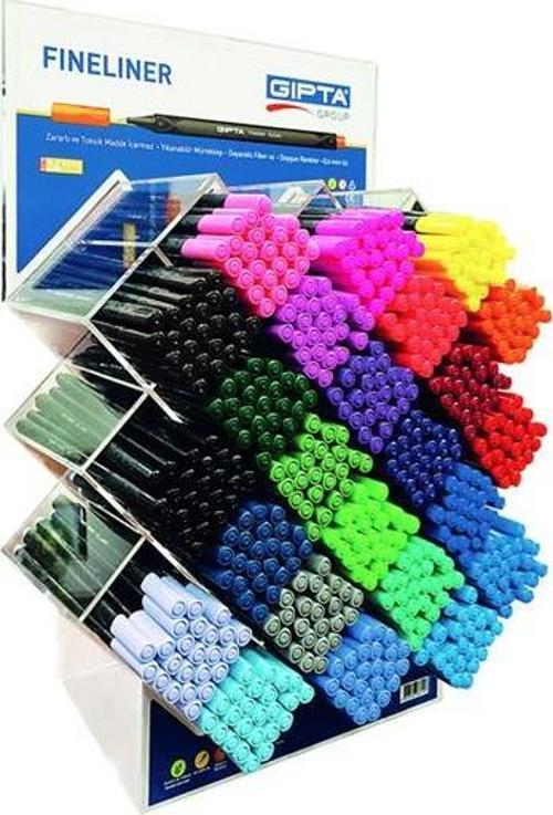 Fineliner 0.4 Mm Keçe Uç Kalem Üçgen 24 Renk (576 Lı Stand) K610000