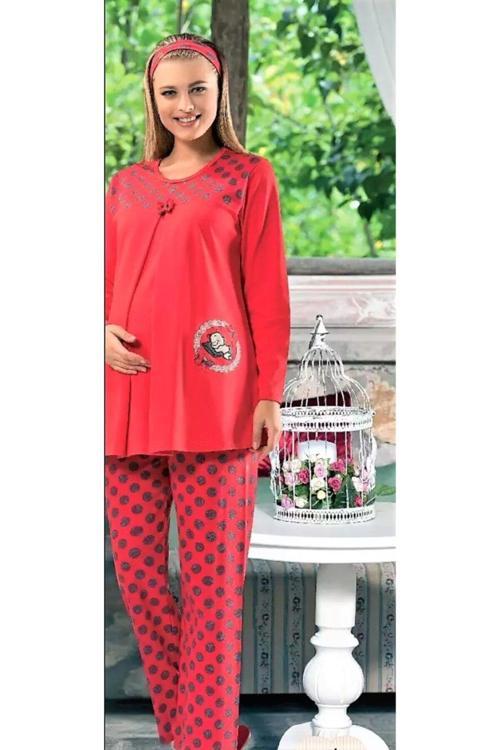 Ikili Lohusa Pijama Takımı Kırmızı XL