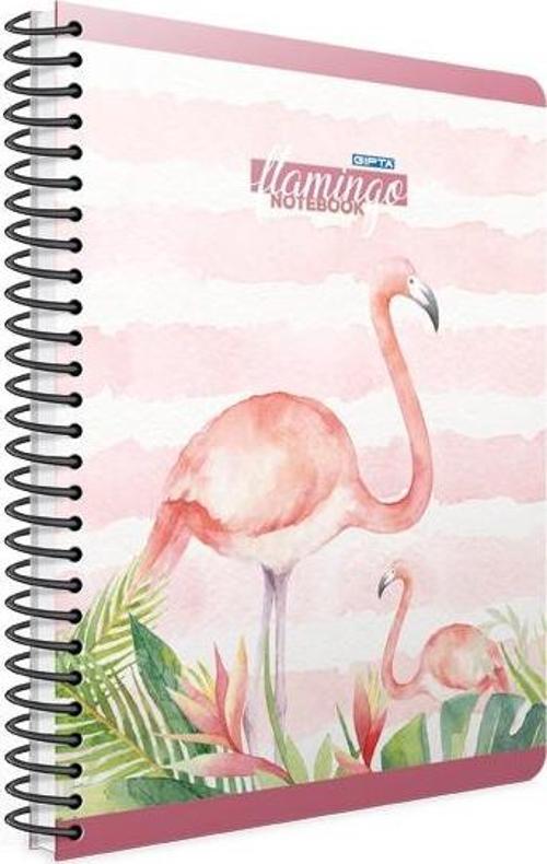 Flamingo Spiralli Sert Kapak Defter 17X24Cm 100 Yaprak Kareli 4174