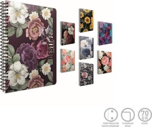 Destiny Spiralli Ofset Plastik Kapak Defter A4 100 Yaprak Kareli (4 Lü Paket) 5388