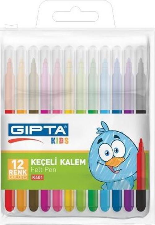 Keçeli Boya Kalemi Pvc Çantalı 24 Renk K4020