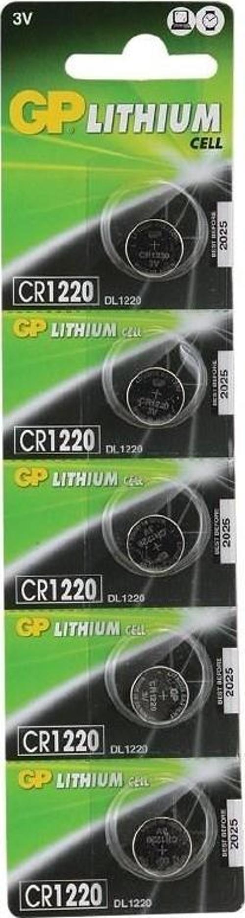 3V Lityum Düğme Pil Cr1220-C5 5 Li Paket