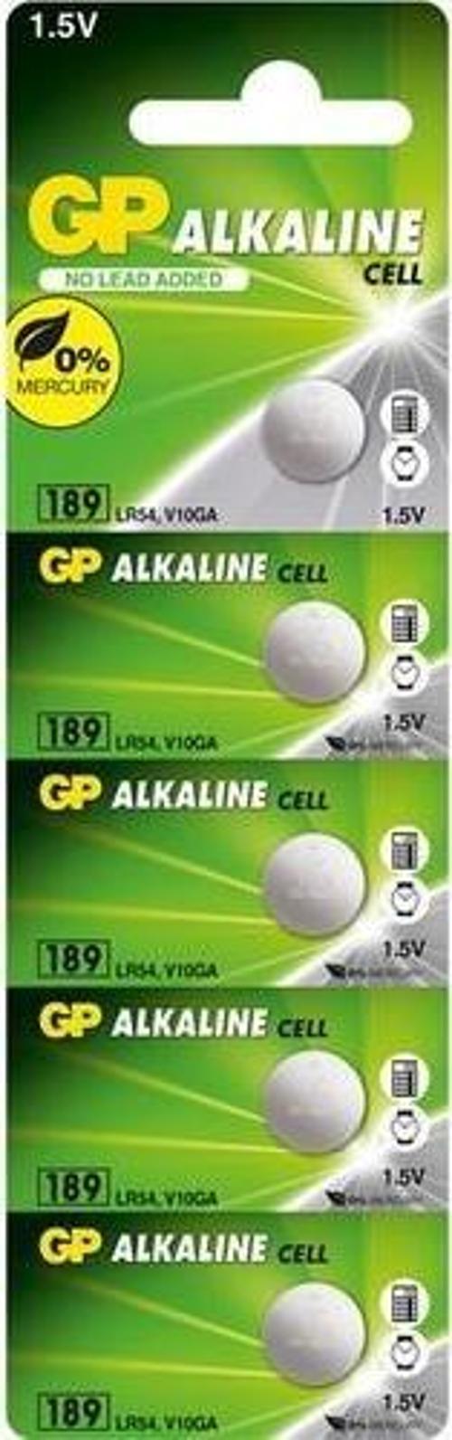Lr54 Alkalin Düğme Pil Gp189-C5 5 Li Paket