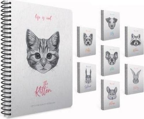 Life İs Cool Spiralli Sert Kapak Defter 19X26Cm 120 Yaprak Kareli 4683 (Karışık Renk 1 Adet)