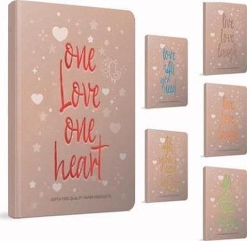 Love Book İp Dikişli Sert Kapak Defter 19X26Cm 120 Yaprak Çizgili 5376 (Karışık Renk 1 Adet)