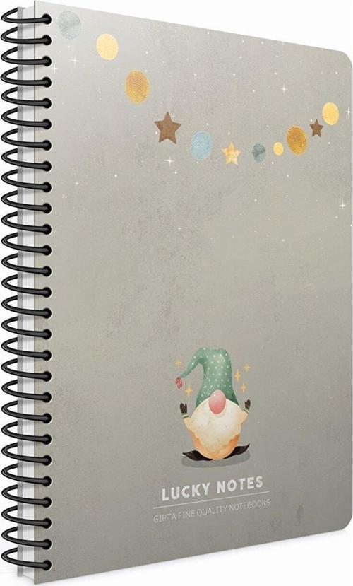 Lucky Notes Spiralli Sert Kapak Not Defteri 17x24Cm 120 Yaprak Çizgili 6246 (Karışık Renk 1 Adet)