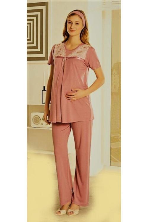 Lohusa Pijama Takımı Gül Kurusu S