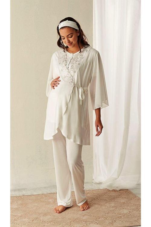 Kadın Ekru Lohusa Seti Ekru XL