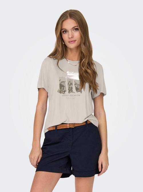 Onlfree Life Reg S/S Leaf Top Jrs Kadın T-shirt 15303212