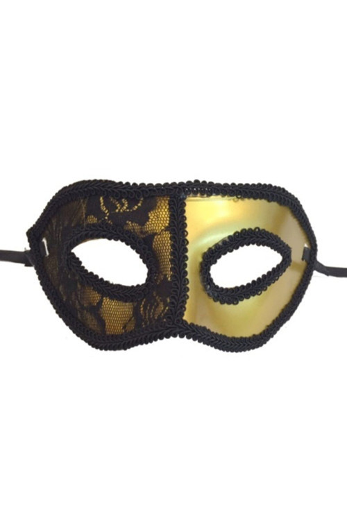 Maske Yarım Dantel Gold