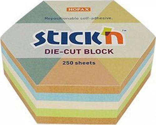 Stickn 61X67Mm Kraft Altıgen Yapışkanlı Not Kağıdı Notblok 250 Yaprak
