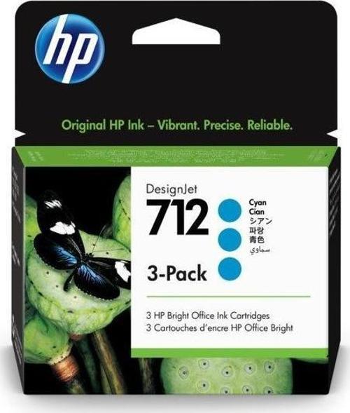 712 Cyan Mavi 29Ml 3 Lü Paket Plotter Kartuşu 3Ed77A
