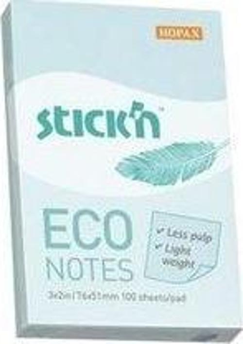 Stickn Yapışkanlı Not Kağıdı 100 Yaprak 76X51Mm Eco Pastel Mavi 4-2174300-5001 (12 Koçan)