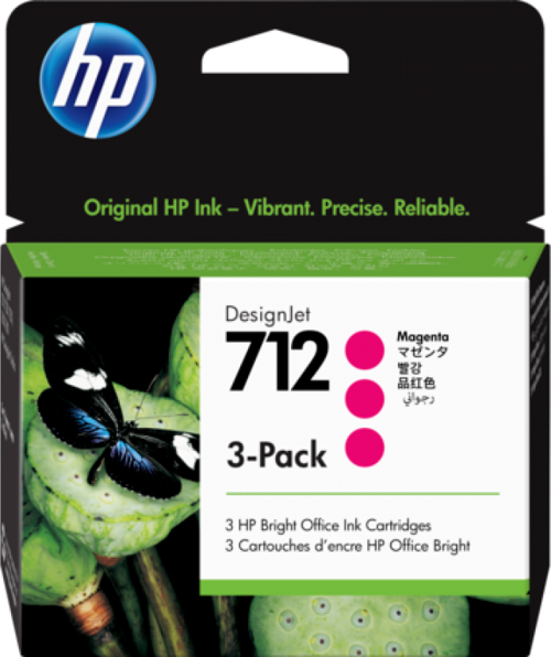 712 Magenta Kırmızı 29Ml 3 Lü Paket Plotter Kartuşu 3Ed78A
