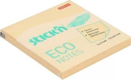 Stickn Yapışkanlı Not Kağıdı 100 Yaprak 76X76Mm Eco Pastel Sarı 4-2174500-5001 (12 Koçan)