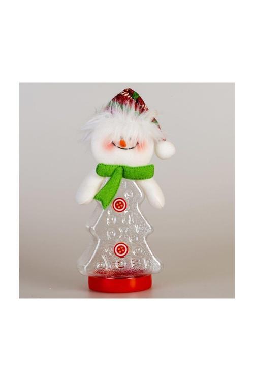 Yılbaşı Şişe Kardan Adam Yeşil Atkı 11Cm X 7Cm