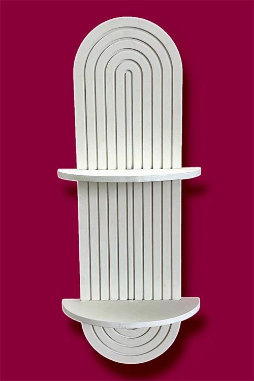 Semplice Beyaz Dekoratif Duvar Rafı 54x16 Cm