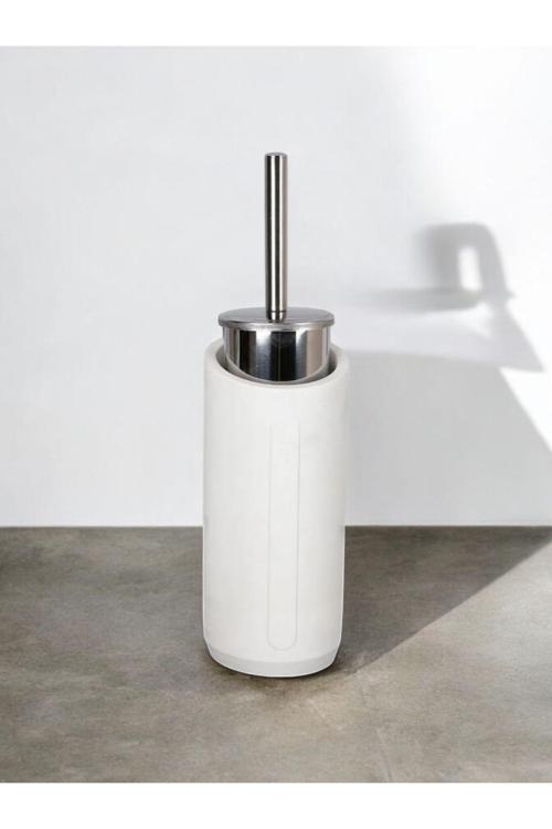 Marble Serisi Kırık Beyaz Beton Tuvalet Fırçalığı