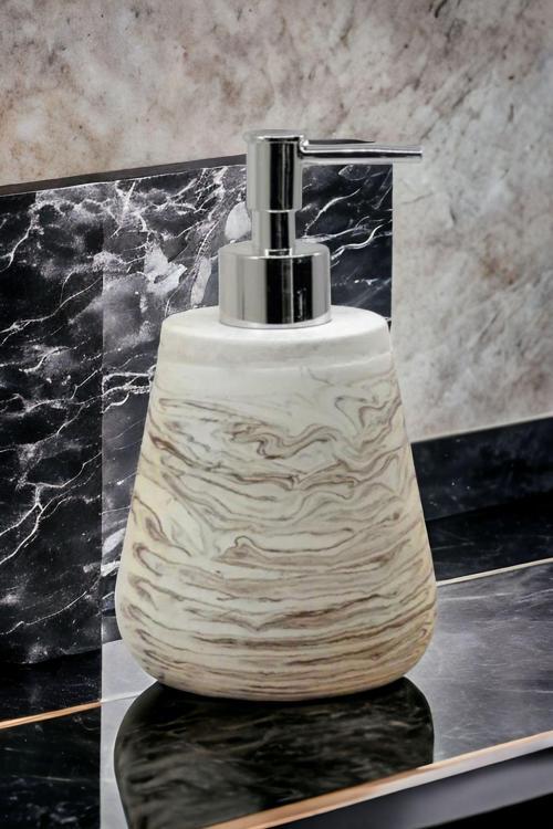 Mermer  Desenli Beton Sıvı Sabunluk Mutfak Tuvalet Banyo Sabunluk