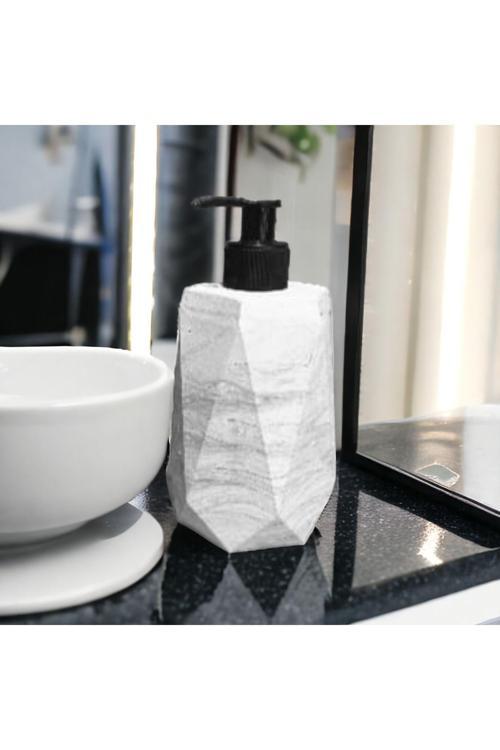 Mermer Desen El Yapımı Beton Sıvı Sabunluk, Aksekuar,Diş Fırçalık