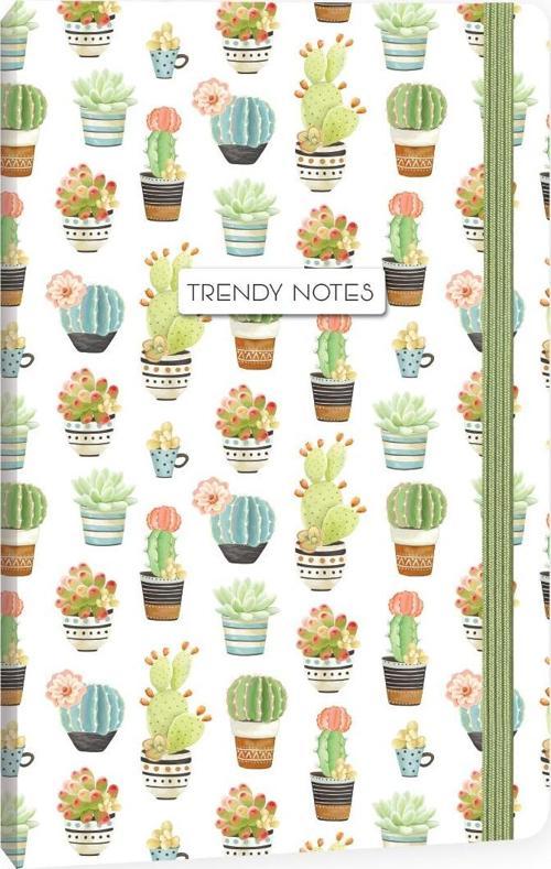 Trendy Notes Cactus Love 13X21Cm 80 Yaprak Çizgili Ciltli Sert Kapak Lastikli Not Defteri Beyaz