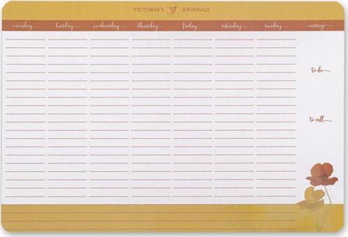 Victoria's Journals Morning Dew Yellow 17X24 cm Weekly Planner Haftalık Planlayıcı 80 gr am