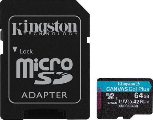 Sdcg3-64Gb 64Gb Microsdxc Canvas Go Plus 170R A2 U3 V30 Card + Adp Hafıza Kartı