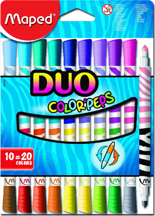 Color Peps Duo Çift Uçlu Keçeli Kalem 10 Renk 3154148470106