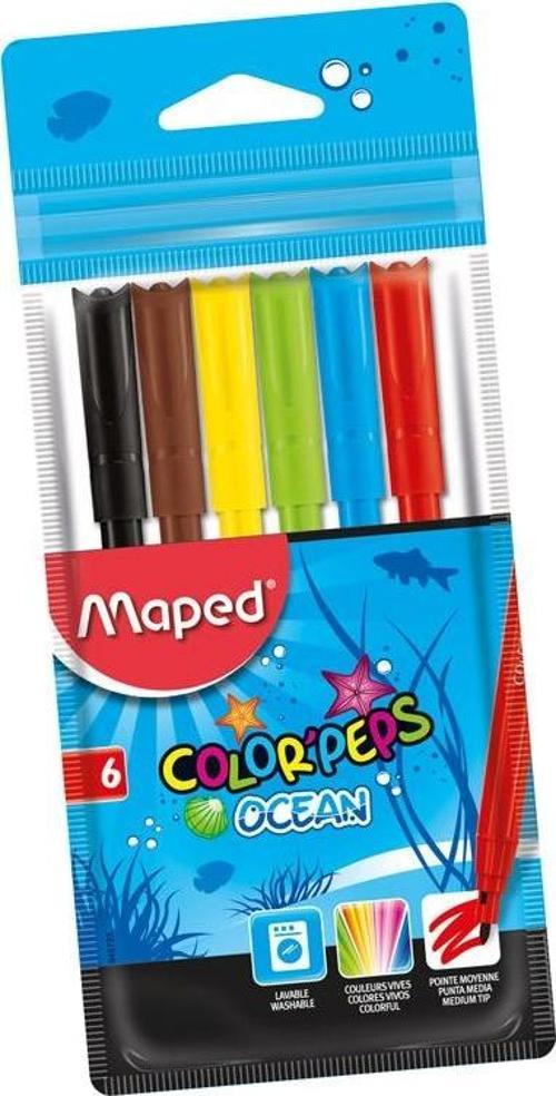 Color Peps Ocean Plastik Poşet Keçeli Kalem 6 Renk 3154148457237
