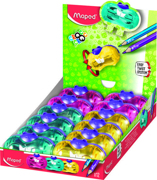 Croc Croc Twist Çift Delikli Kalemtıraş (12 Li Paket) 3154140184117