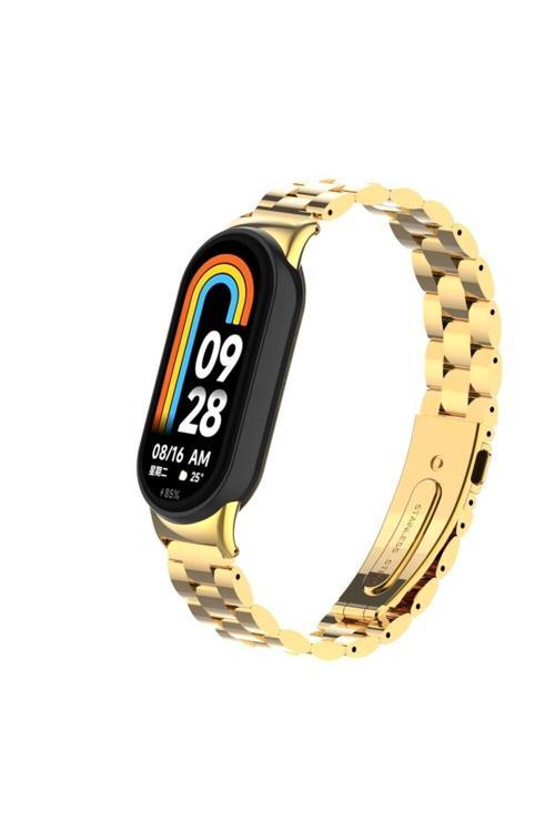 Xiaomi Mi Band 9 İle Uyumlu Ayarlanabilir Paslanmaz Çelik Kordon + Kordon Ayarlama Aparatı Hediye