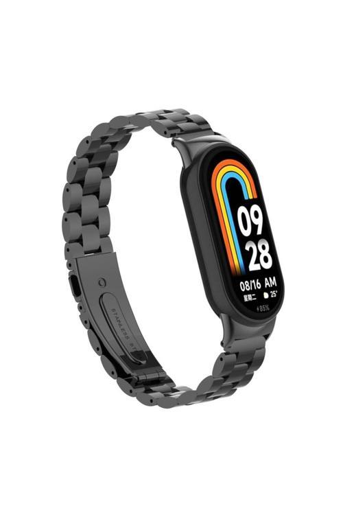 Xiaomi Mi Band 9 İle Uyumlu Ayarlanabilir Paslanmaz Çelik Kordon + Kordon Ayarlama Aparatı Hediye