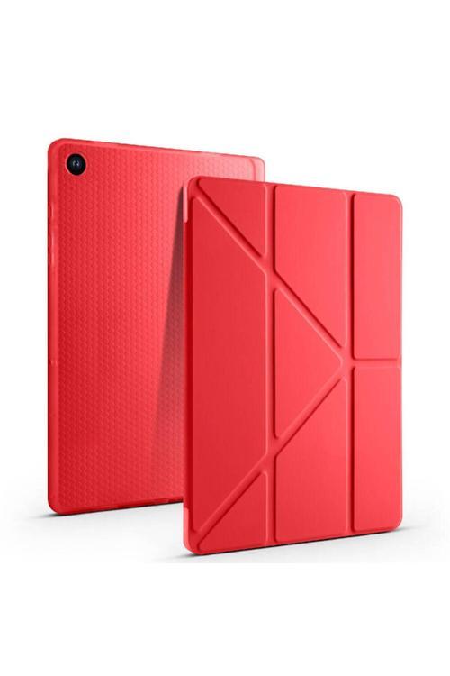 Samsung Galaxy Tab A9 Plus X210 X213 X215 X217 Uyumlu Kılıf Üçgen Standlı Kalem Bölmeli Tablet Kılıf