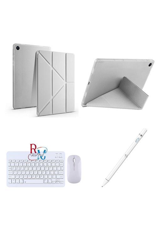 Samsung Galaxy Tab A9 X110 İle Uyumlu Standlı Kılıf Dokunmatik Kalem Ve Klavye Mouse 3'Lü Set