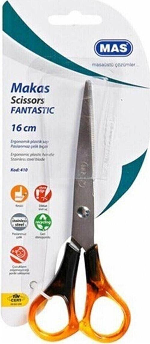 Büro Makası Fantastik Paslanmaz Çelik 16 Cm 410 (12 Li Paket)