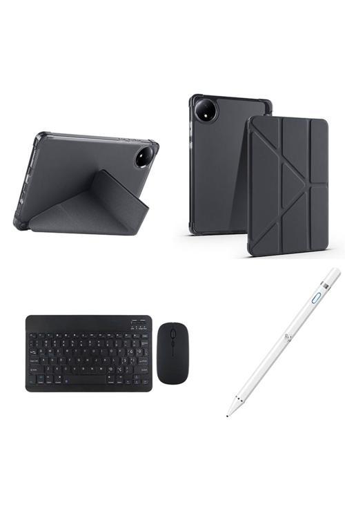 Redmi Pad Se 8.7 '' İle Uyumlu Standlı Kılıf Dokunmatik Kalem Ve Klavye Mouse 3'Lü Set