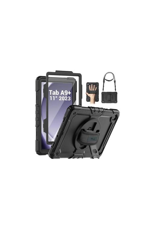 Samsung Tab A9 Plus X210 11 İnç Uyumlu Kılıf Defender Askılı Zırh Tank Tablet Arka Kapak